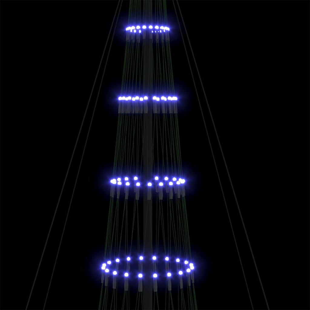 LED Christmas Tree with Stand Blue 138.5 x 138.5 x 399 cm Metal